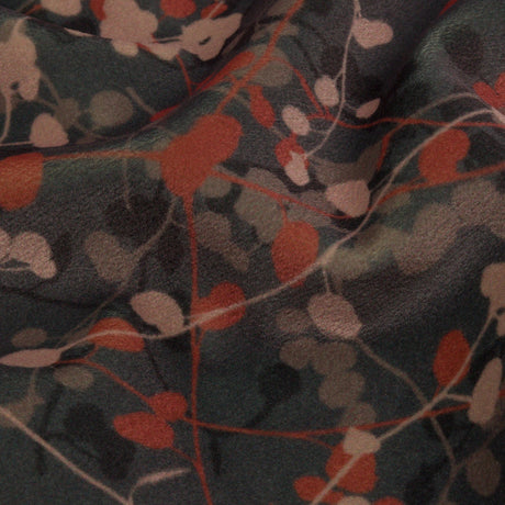 Printed Polyester Velvet - Mole Berry Vines - British Imported