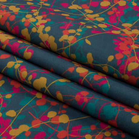 Printed Polyester Velvet - Rainbow Berry Vines - British Imported