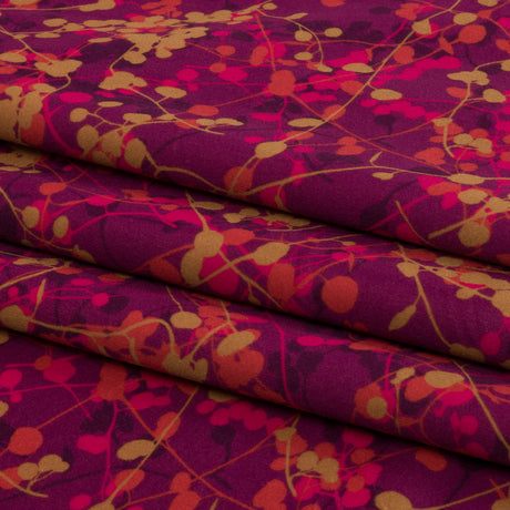 Printed Polyester Velvet - Sunset Berry Vines - British Imported