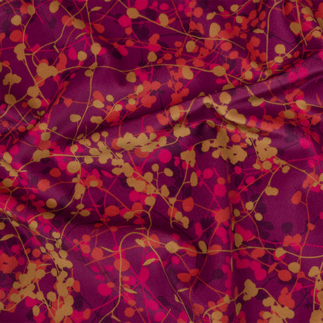 Printed Polyester Velvet - Sunset Berry Vines - British Imported