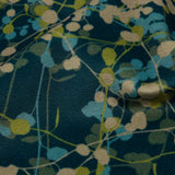 Printed Polyester Velvet - French Navy Berry Vines - British Imported