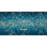Printed Polyester Velvet - French Navy Meadow Grass Ombre - British Imported