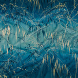 Printed Polyester Velvet - French Navy Meadow Grass Ombre - British Imported