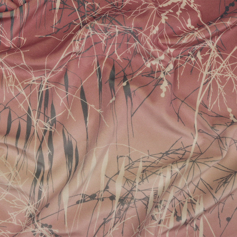Printed Polyester Velvet - Shell Meadow Grass Ombre - British Imported