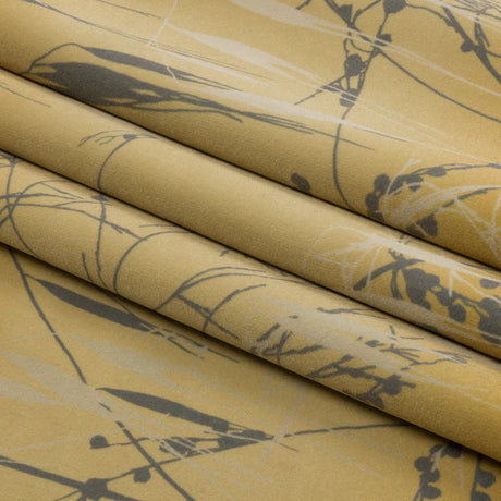 Printed Polyester Velvet - Yellow Ochre Meadow Grass Ombre - British Imported