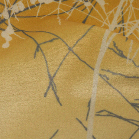 Printed Polyester Velvet - Yellow Ochre Meadow Grass Ombre - British Imported