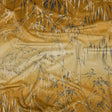 Printed Polyester Velvet - Yellow Ochre Meadow Grass Ombre - British Imported