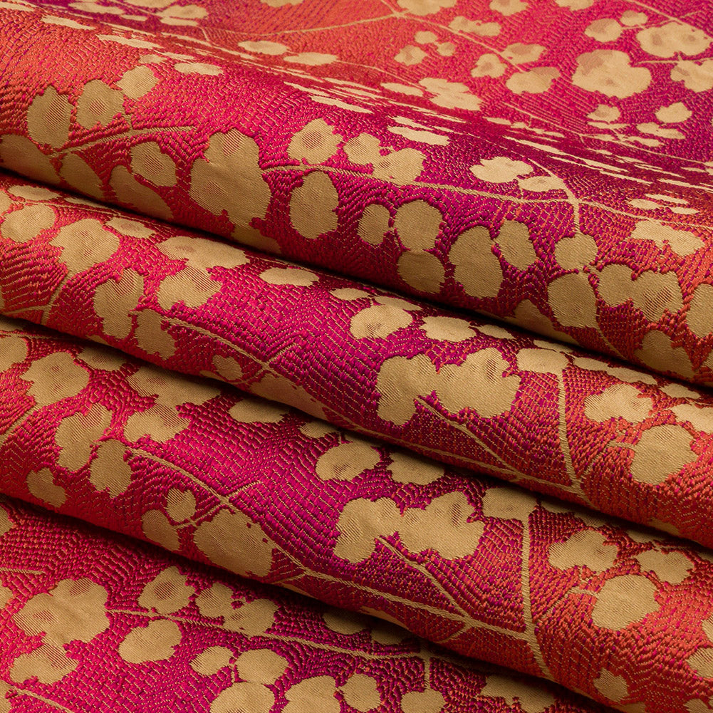 Drapery Jacquard - Sunset Ombre Stripes and Little Flowers - British Imported