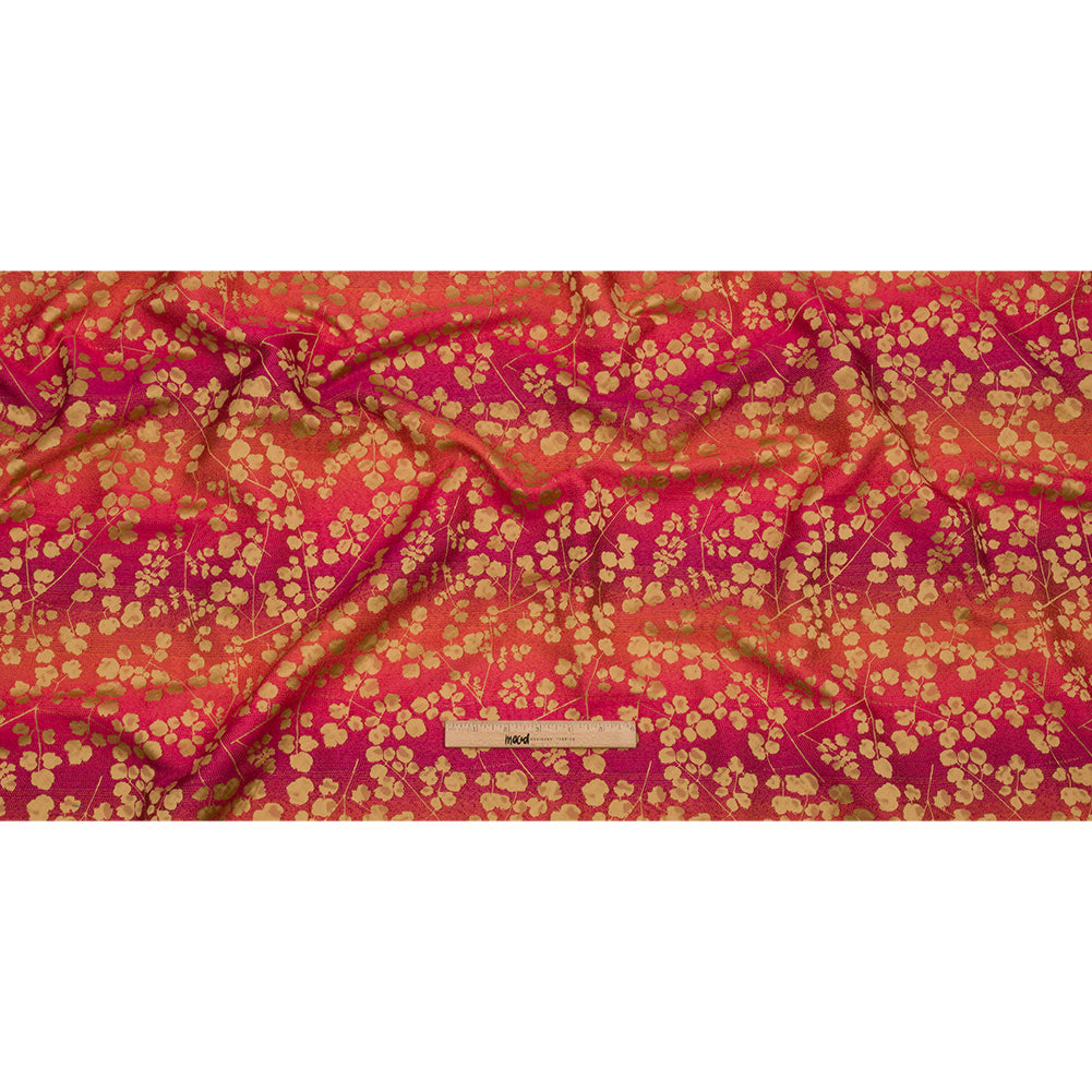 Drapery Jacquard - Sunset Ombre Stripes and Little Flowers - British Imported