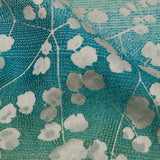Drapery Jacquard - Verdigris Ombre Stripes and Little Flowers - British Imported