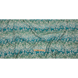 Drapery Jacquard - Verdigris Ombre Stripes and Little Flowers - British Imported