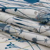 Cotton Canvas Print - Blue Wildflower Branches - British Imported