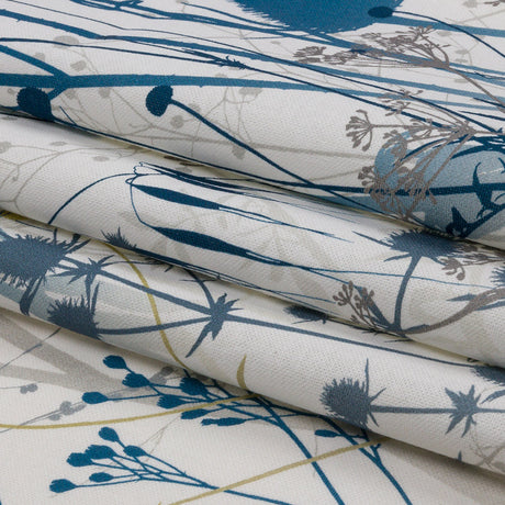 Cotton Canvas Print - Blue Wildflower Branches - British Imported