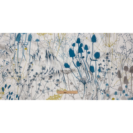 Cotton Canvas Print - Blue Wildflower Branches - British Imported