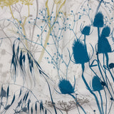 Cotton Canvas Print - Blue Wildflower Branches - British Imported