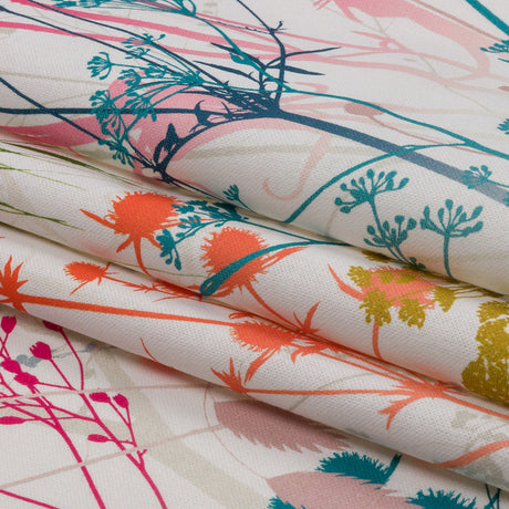 Cotton Canvas Print - Rainbow Wildflower Branches - British Imported