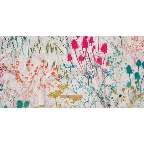 Cotton Canvas Print - Rainbow Wildflower Branches - British Imported