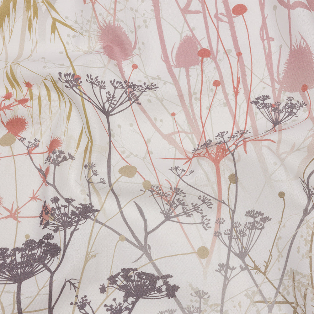 Cotton Canvas Print - Shell Wildflower Branches - British Imported