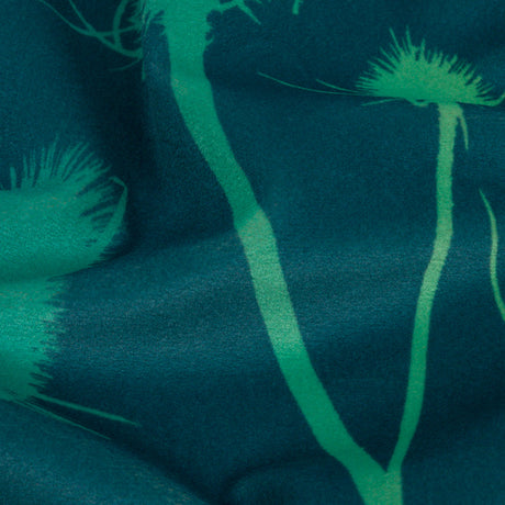 Printed Polyester Velvet - Peacock Thistle Stems - British Imported