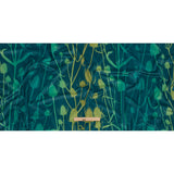 Printed Polyester Velvet - Peacock Thistle Stems - British Imported