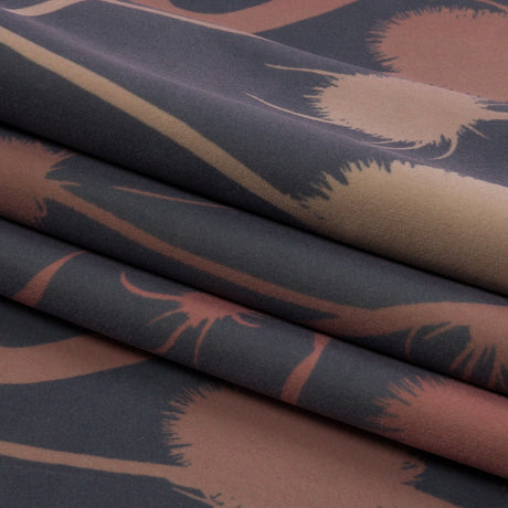 Printed Polyester Velvet - Shell Thistle Stems - British Imported