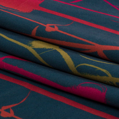 Printed Polyester Velvet - Sunset Thistle Stems - British Imported