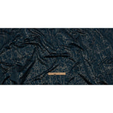 Metallic Satin-Faced Drapery Jacquard - French Navy Delicate Grasses - British Imported