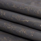 Metallic Satin-Faced Drapery Jacquard - Mole Delicate Grasses - British Imported