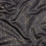 Metallic Satin-Faced Drapery Jacquard - Mole Delicate Grasses - British Imported