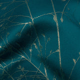 Metallic Satin-Faced Drapery Jacquard - Peacock Delicate Grasses - British Imported