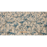 Cotton and Linen Canvas Print - Air Force Blue Chervil Silhouettes - British Imported