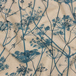 Cotton and Linen Canvas Print - Air Force Blue Chervil Silhouettes - British Imported