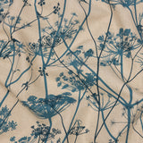Cotton and Linen Canvas Print - Air Force Blue Chervil Silhouettes - British Imported