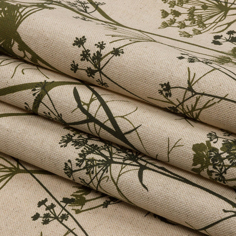 Cotton and Linen Canvas Print - Olive Chervil Silhouettes - British Imported