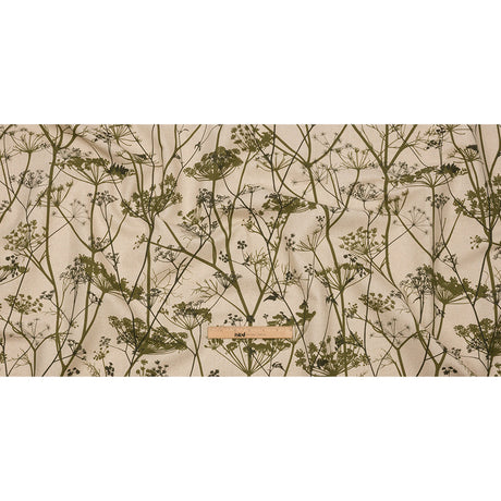 Cotton and Linen Canvas Print - Olive Chervil Silhouettes - British Imported