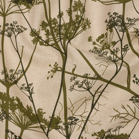 Cotton and Linen Canvas Print - Olive Chervil Silhouettes - British Imported