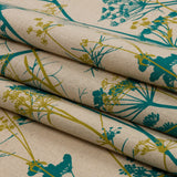 Cotton and Linen Canvas Print - Peacock Chervil Silhouettes - British Imported