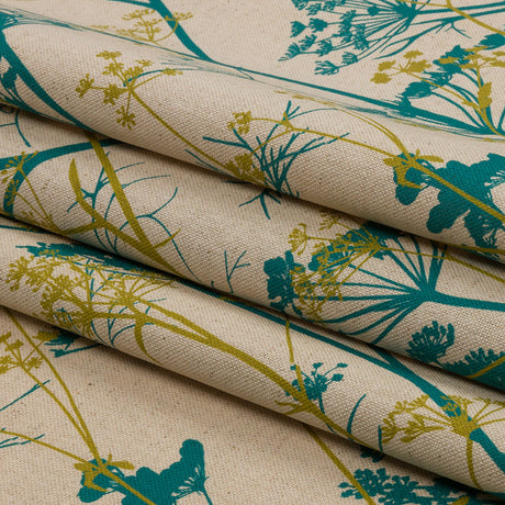 Cotton and Linen Canvas Print - Peacock Chervil Silhouettes - British Imported