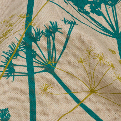 Cotton and Linen Canvas Print - Peacock Chervil Silhouettes - British Imported