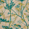 Cotton and Linen Canvas Print - Peacock Chervil Silhouettes - British Imported