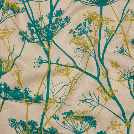 Cotton and Linen Canvas Print - Peacock Chervil Silhouettes - British Imported