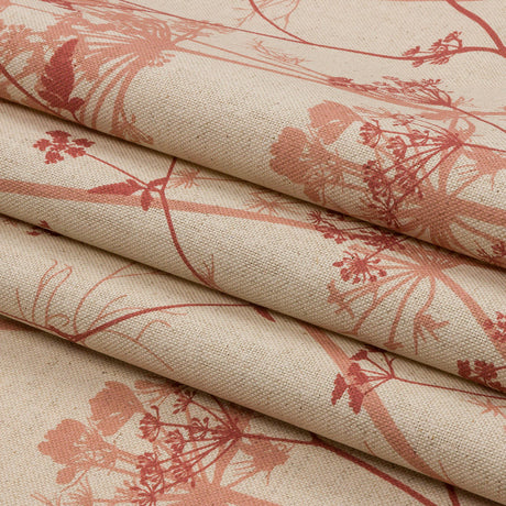 Cotton and Linen Canvas Print - Terracotta Chervil Silhouettes - British Imported