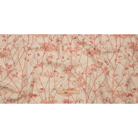 Cotton and Linen Canvas Print - Terracotta Chervil Silhouettes - British Imported