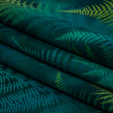 Printed Polyester Velvet - Peacock Foggy Ferns - British Imported
