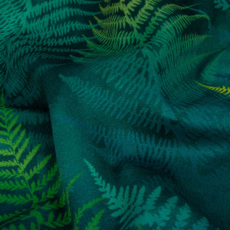 Printed Polyester Velvet - Peacock Foggy Ferns - British Imported