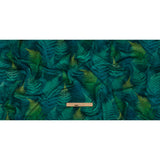 Printed Polyester Velvet - Peacock Foggy Ferns - British Imported