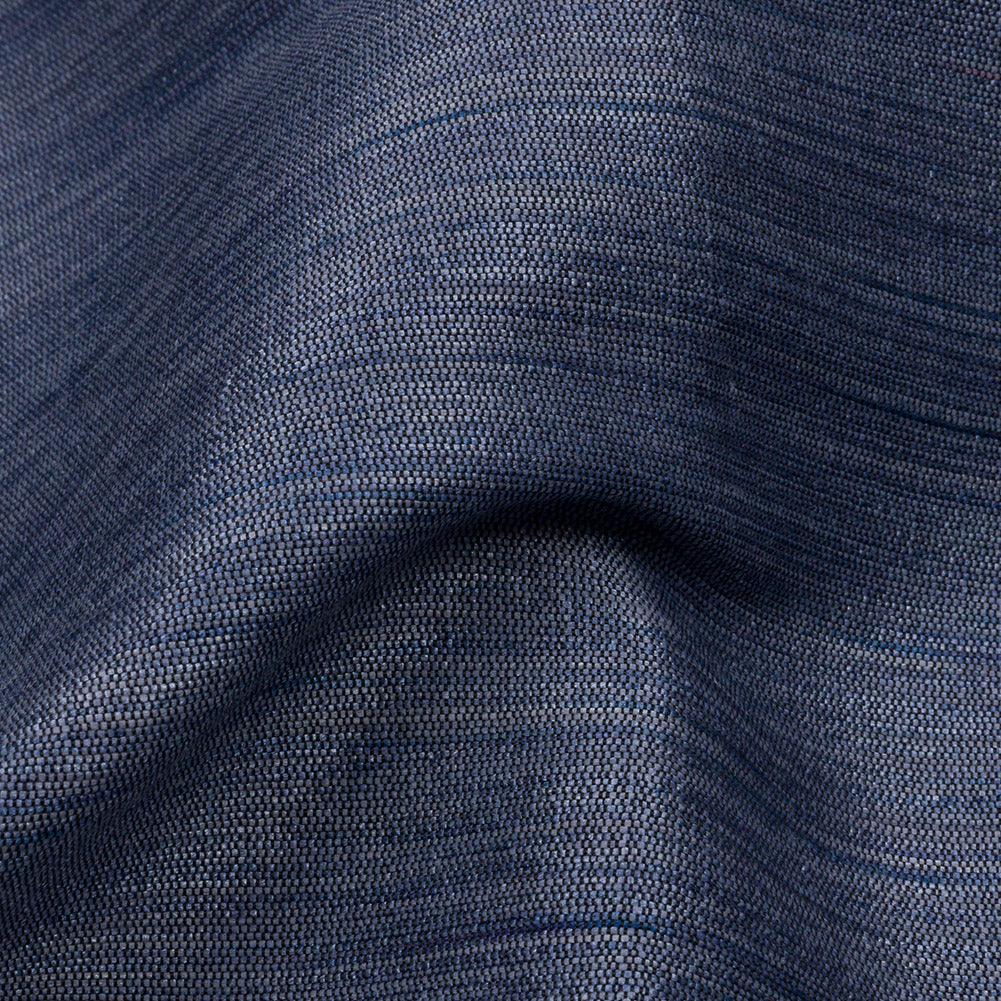Recycled Polyester Bengaline - Denim Striations - British Imported