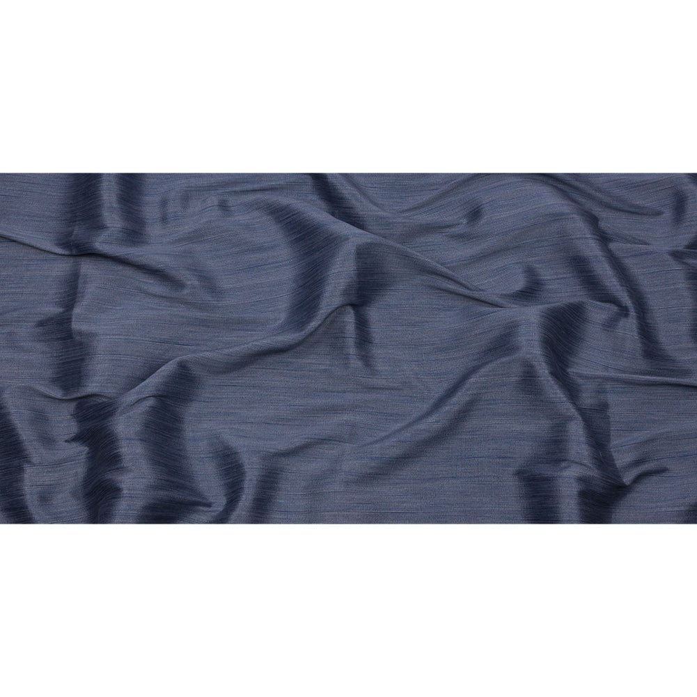 Recycled Polyester Bengaline - Denim Striations - British Imported