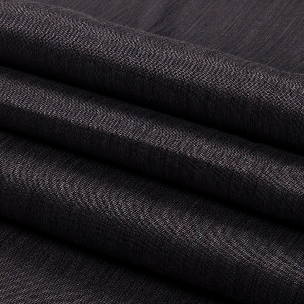 Recycled Polyester Bengaline - Graphite Striations - British Imported