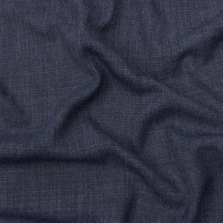 Soft Textured Recycled Polyester Drapery Woven - Denim - British Imported
